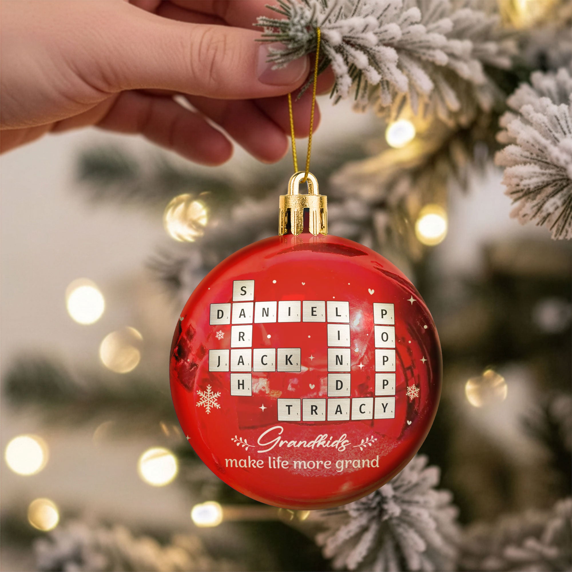 Grandkids Make Life More Grand - Personalized Ball Ornament