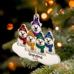 Grandma Bear With Grandkids - Personalized Acrylic Ornament