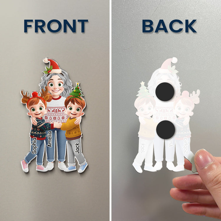 Grandma_Hugging_Christmas_Vibe_Personalized_Magnet_6
