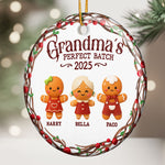 Grandma's Perfect Batch Christmas Cookie Gingerbread - Personalized Ceramic Ornament