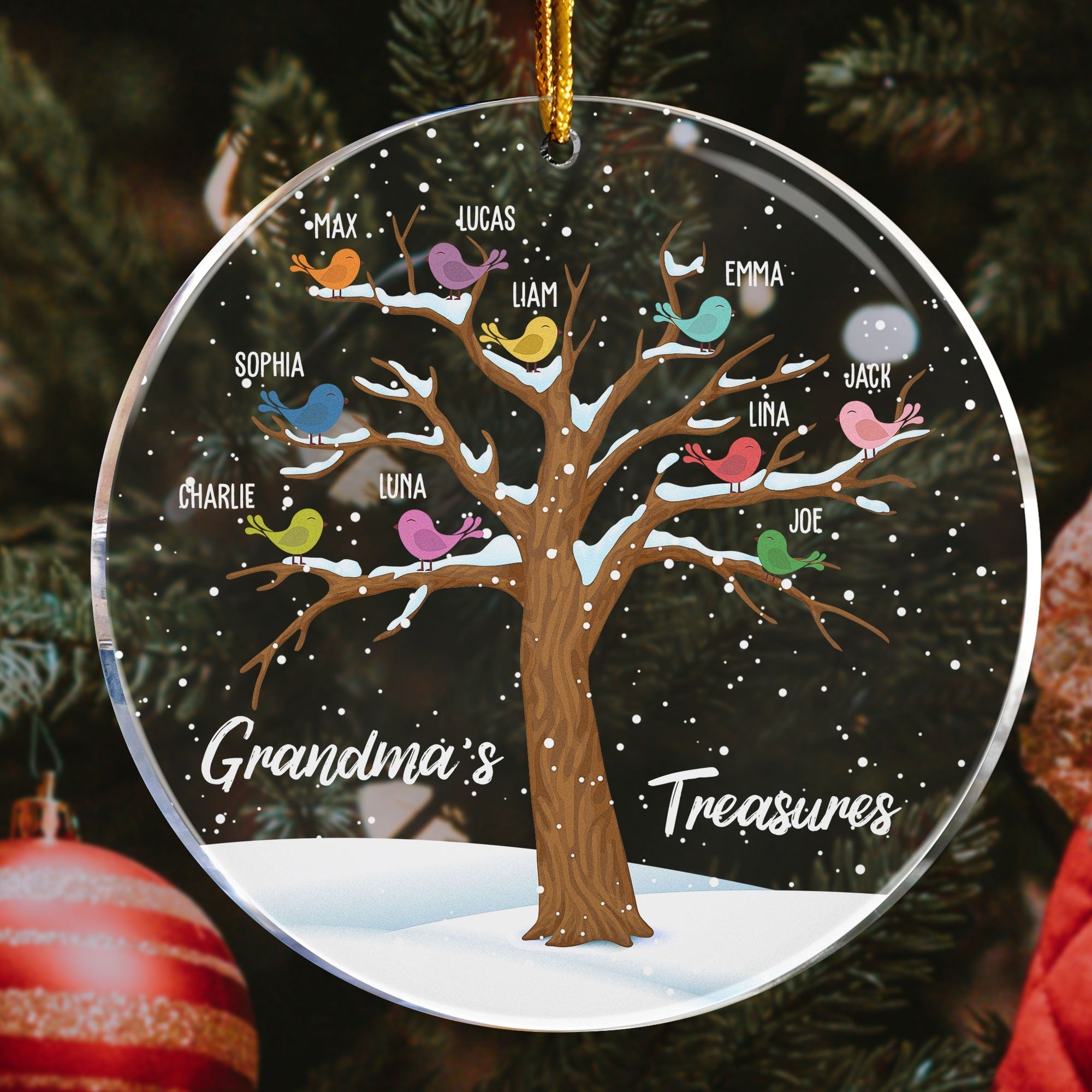 Grandma's Treasures - Personalized Circle Acrylic Ornament