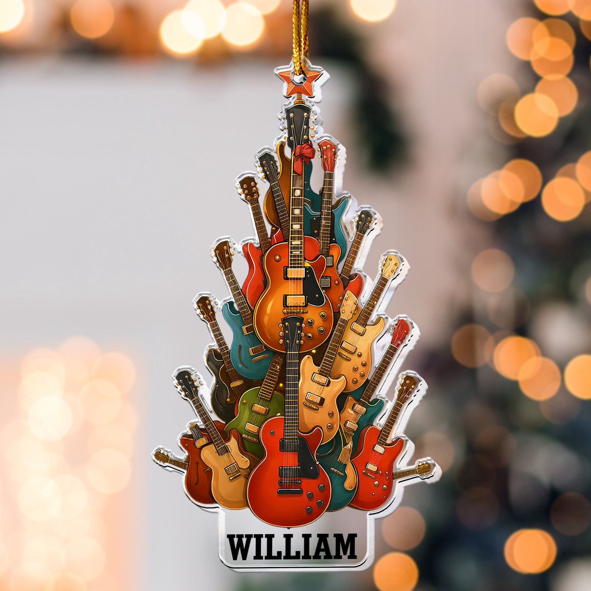 Guitar Christmas Tree - Personalized Acrylic Ornament