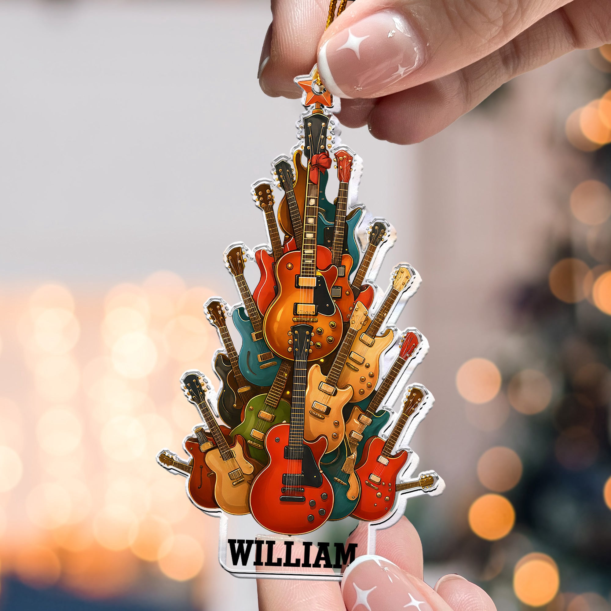 Guitar Christmas Tree - Personalized Acrylic Ornament