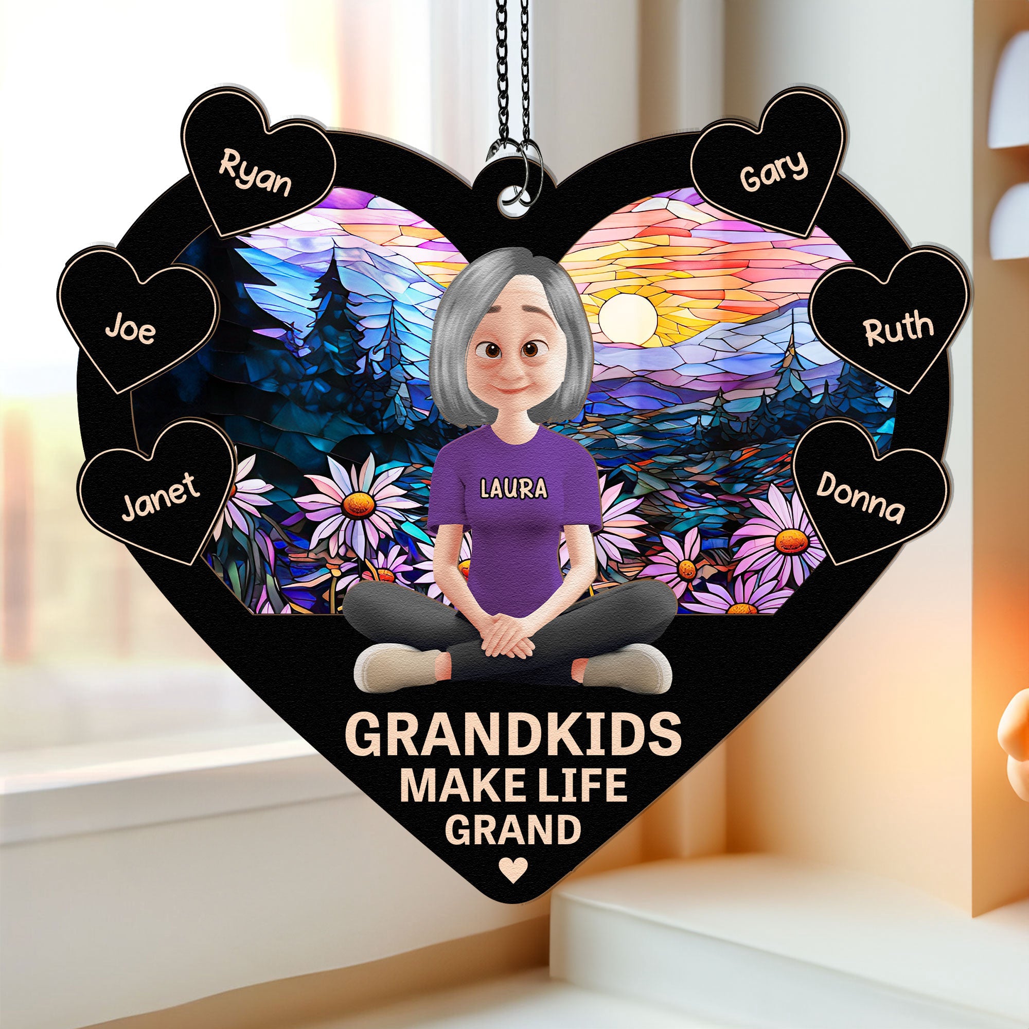 Happy-Grandma-And-Her-Kids-Personalized-Window-Hanging-Suncatcher-Ornament_1