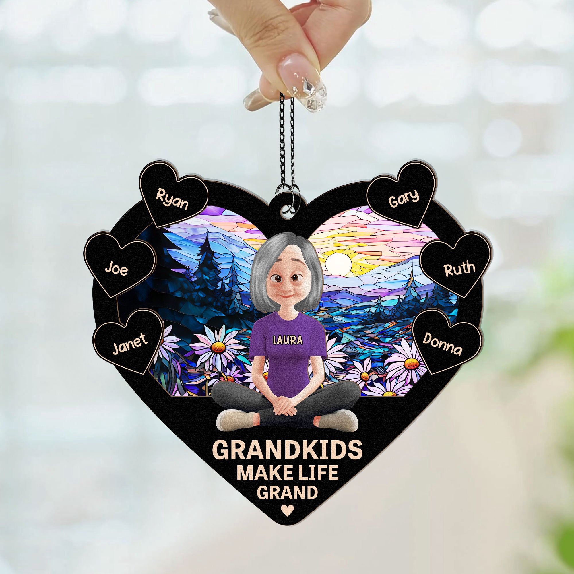 Happy-Grandma-And-Her-Kids-Personalized-Window-Hanging-Suncatcher-Ornament_2