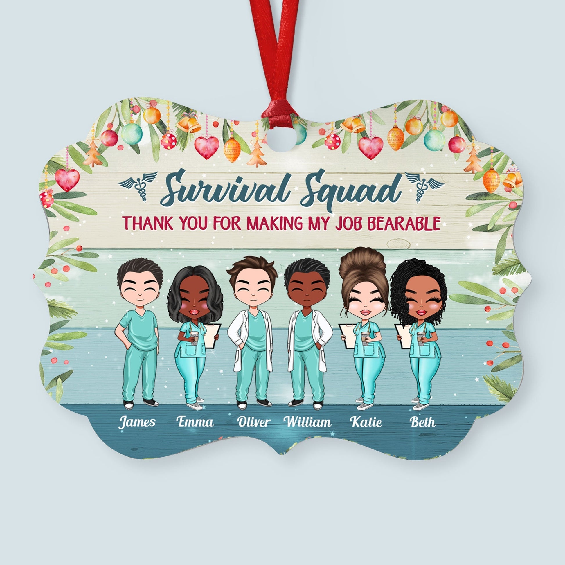 Heart Made Us Friends - Personalized Aluminum Ornament - Christmas Decoration Gift For Nurses Doctors