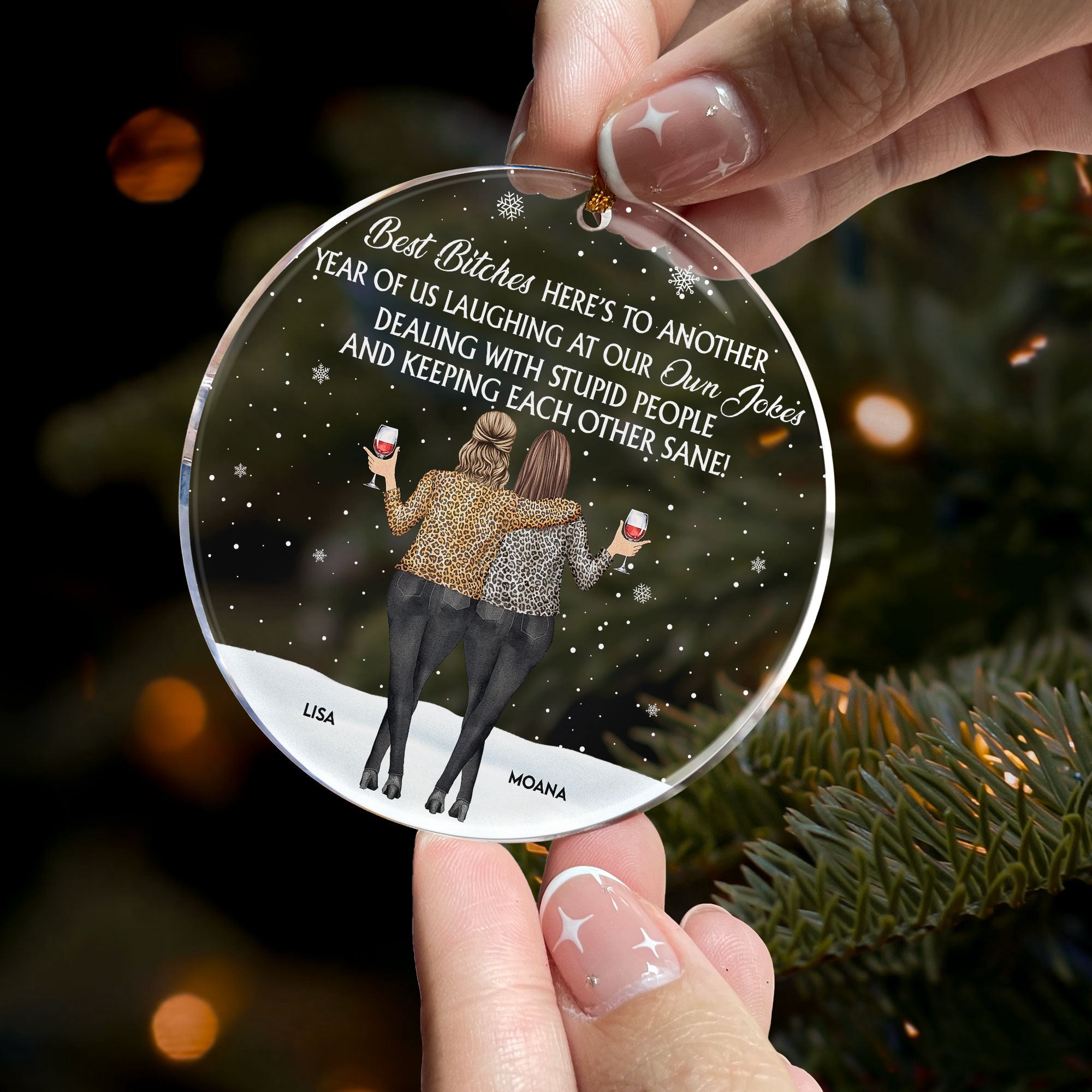 Here's To Another Year Of Us Laughing At Our Own Jokes - Personalized Acrylic Ornament