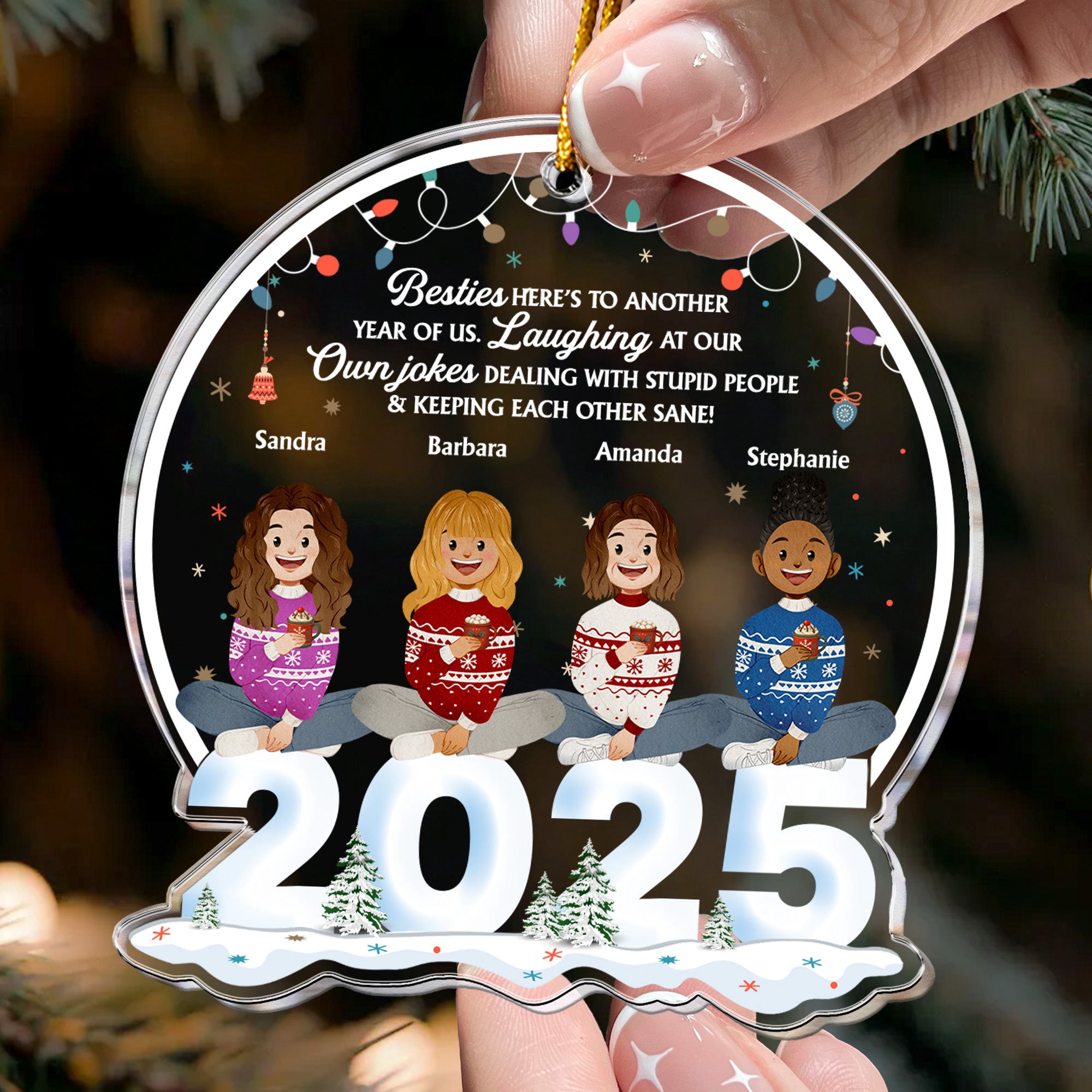 Here's To Another Year Of Us Friendship Christmas Ornament - Personalized Acrylic Ornament