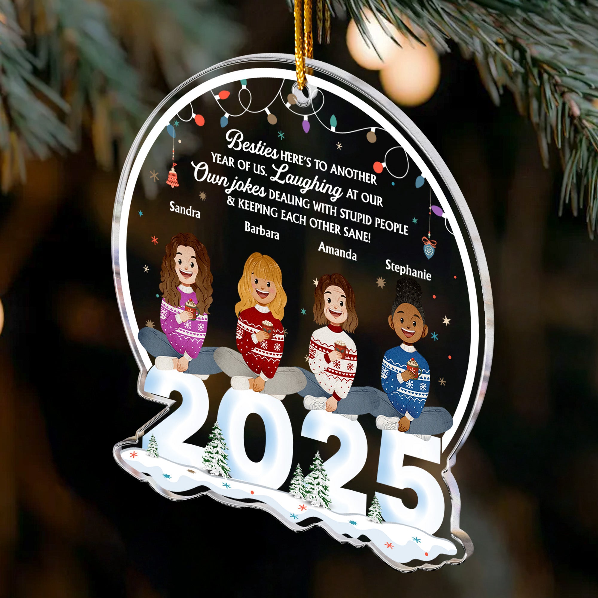 Here's To Another Year Of Us Friendship Christmas Ornament - Personalized Acrylic Ornament