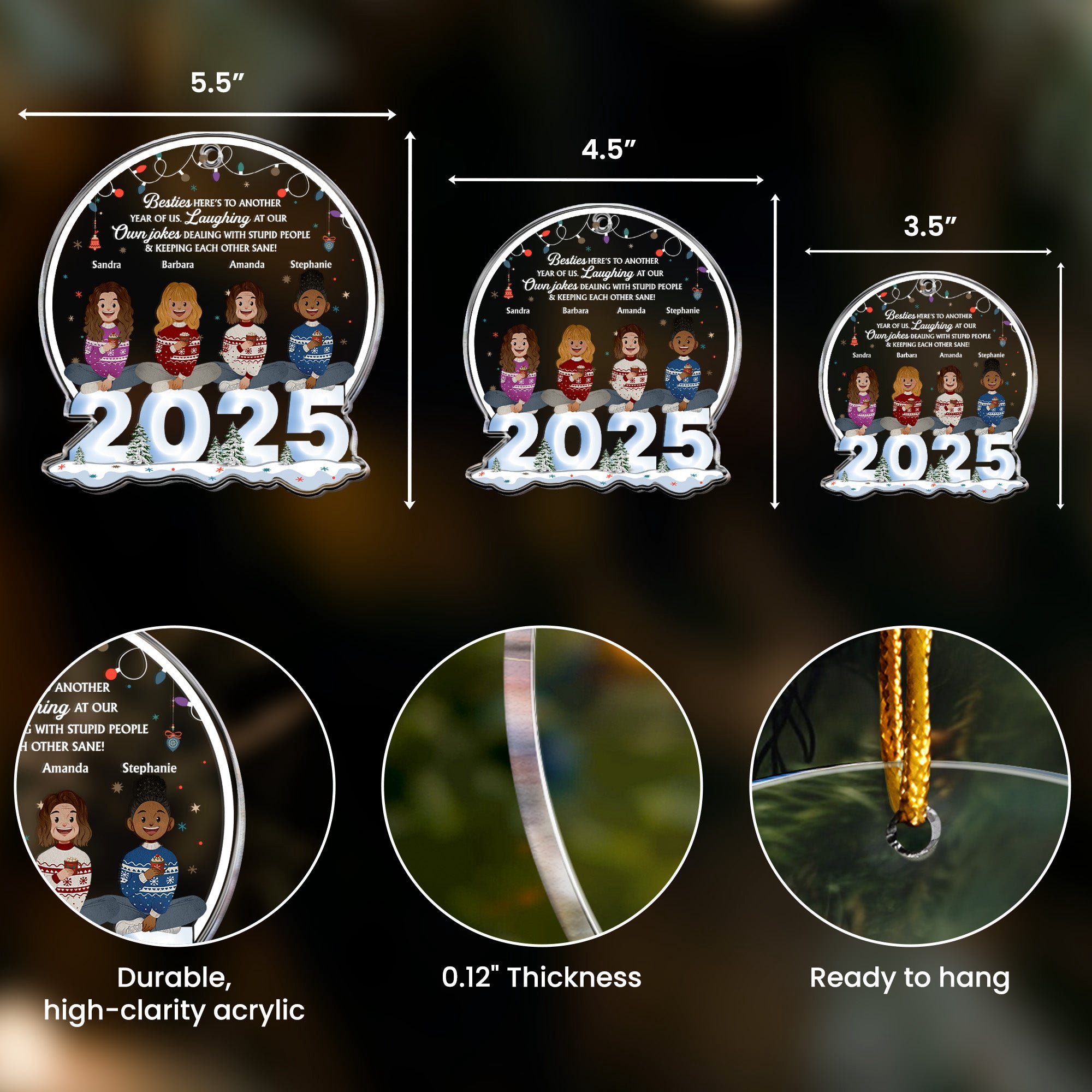 Here's To Another Year Of Us Friendship Christmas Ornament - Personalized Acrylic Ornament