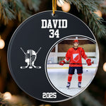 Hockey Player - Personalized Acrylic Photo Ornament
