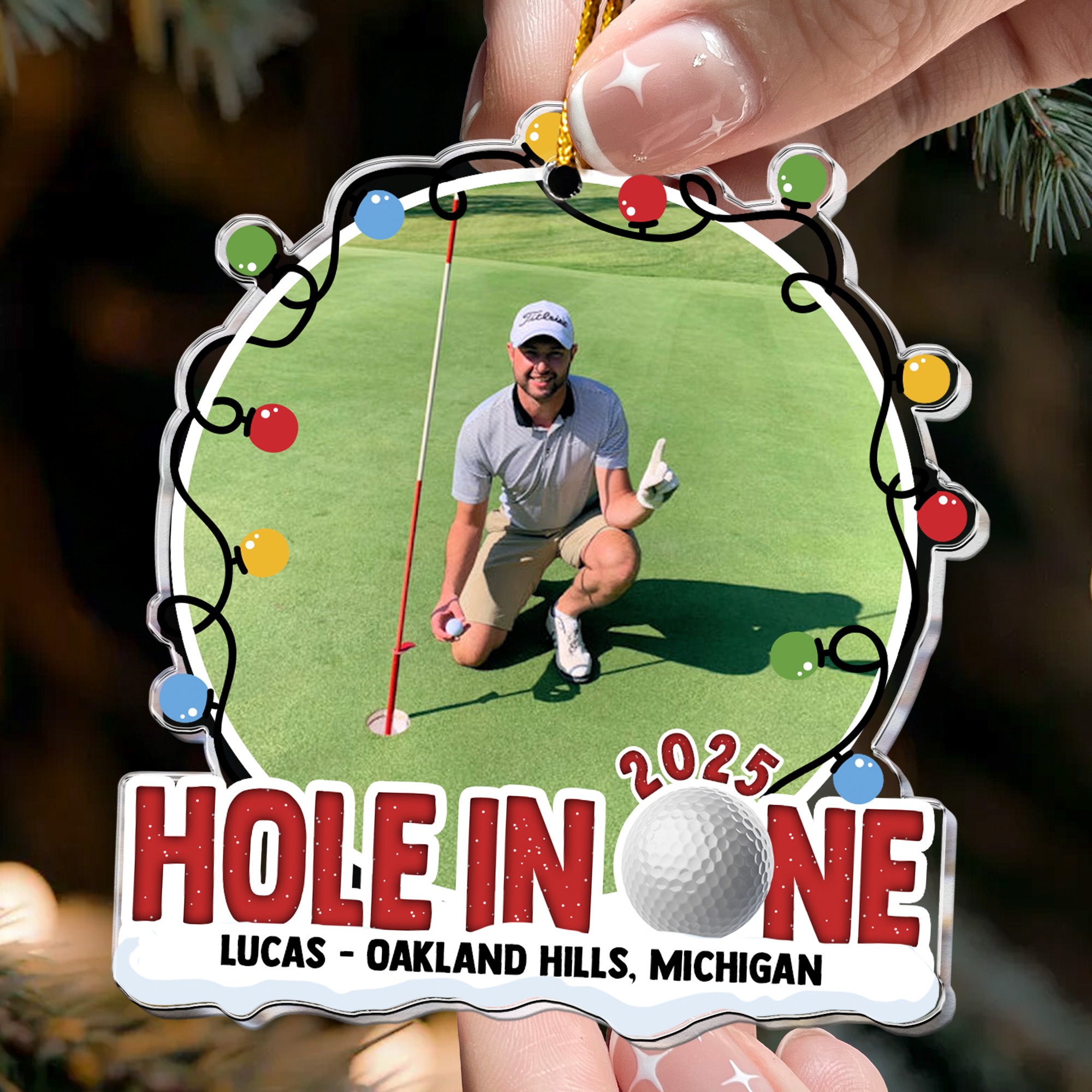 Hole In One - Personalized Acrylic Photo Ornament