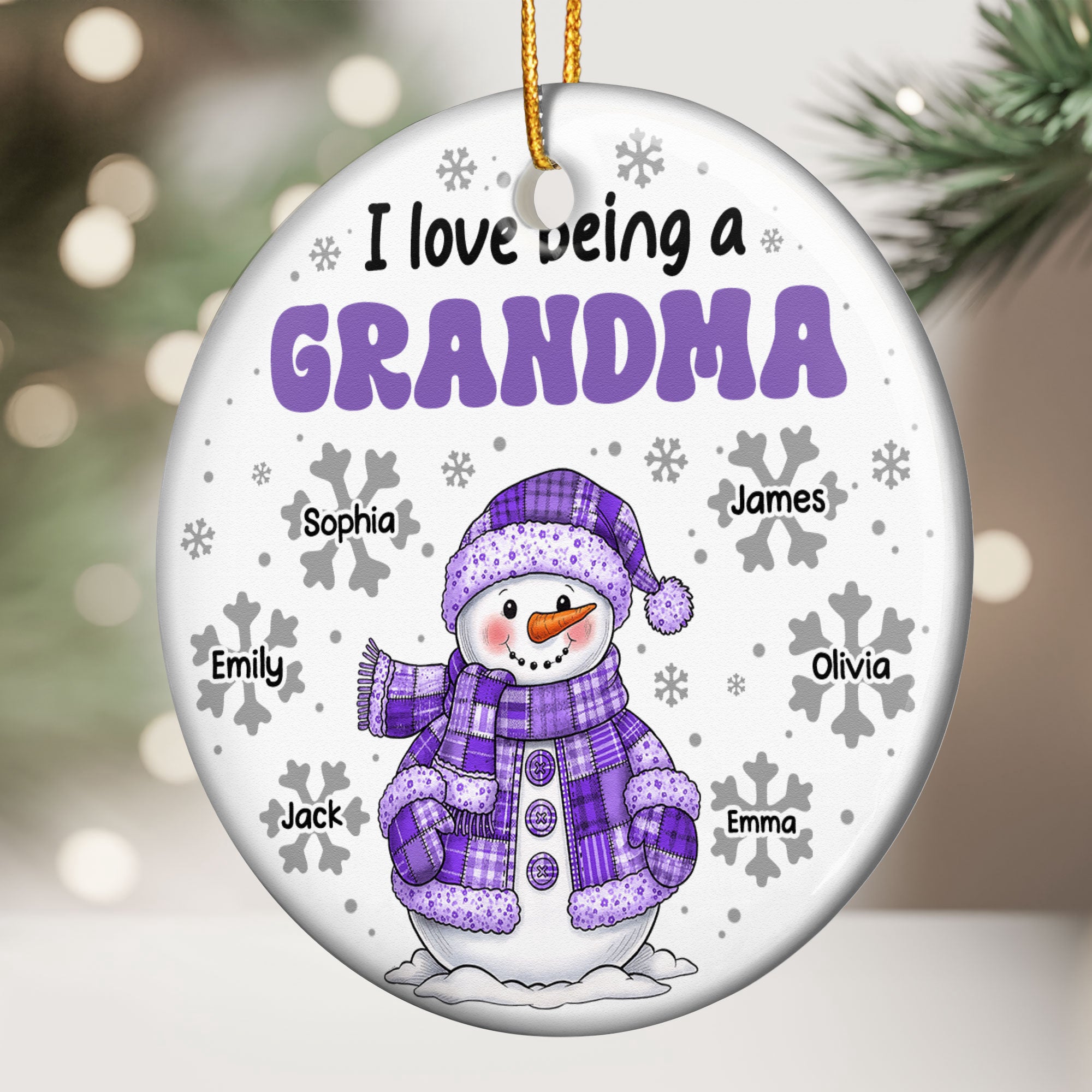 I Love Being A Grandma - Personalized Ceramic Ornament