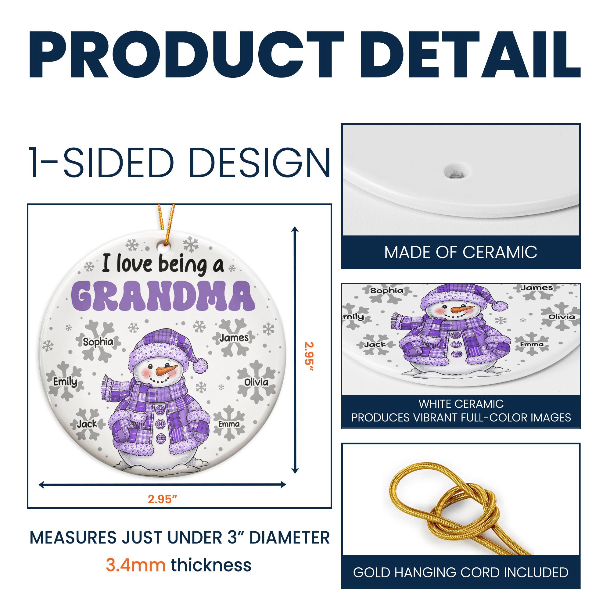 I Love Being A Grandma - Personalized Ceramic Ornament