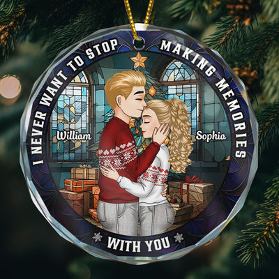 I Love You More With Each Passing Year - Personalized Glass Ornament