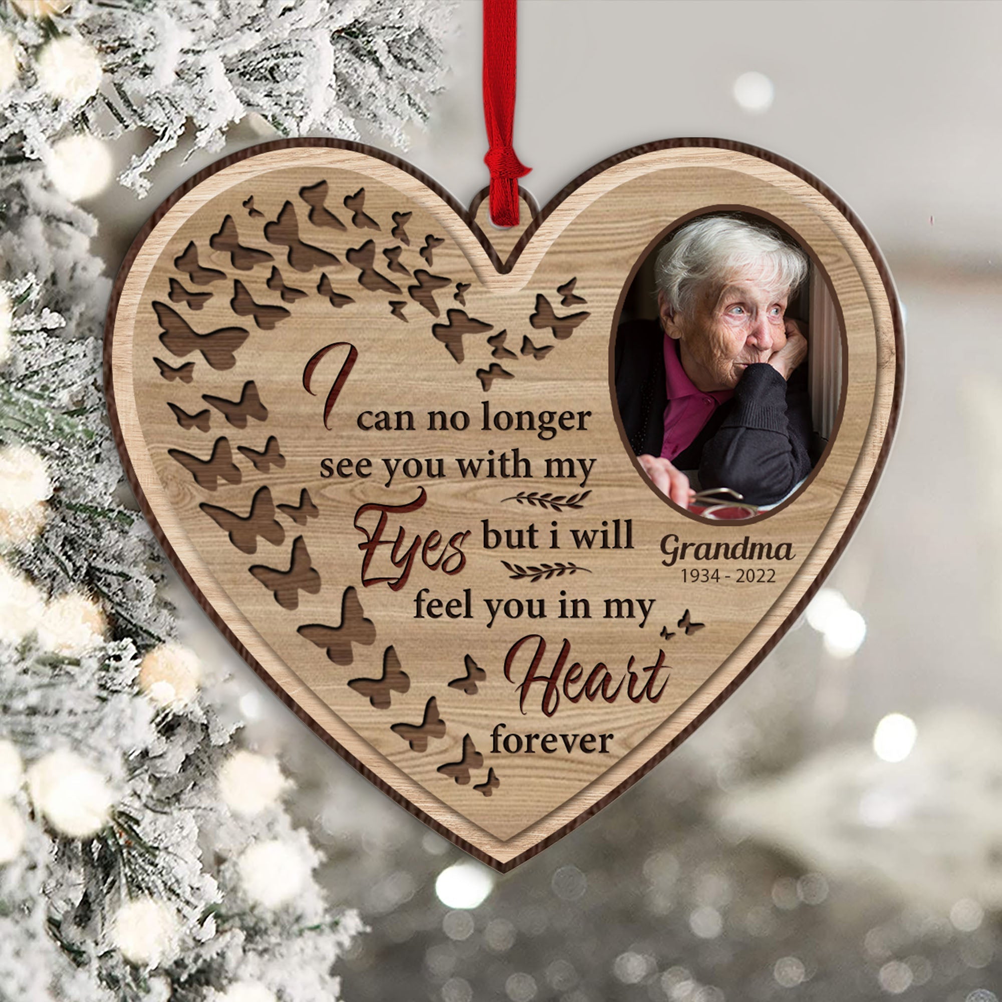 I Will Hold You In My Heart - Personalized Custom Shaped Wooden Photo Ornament