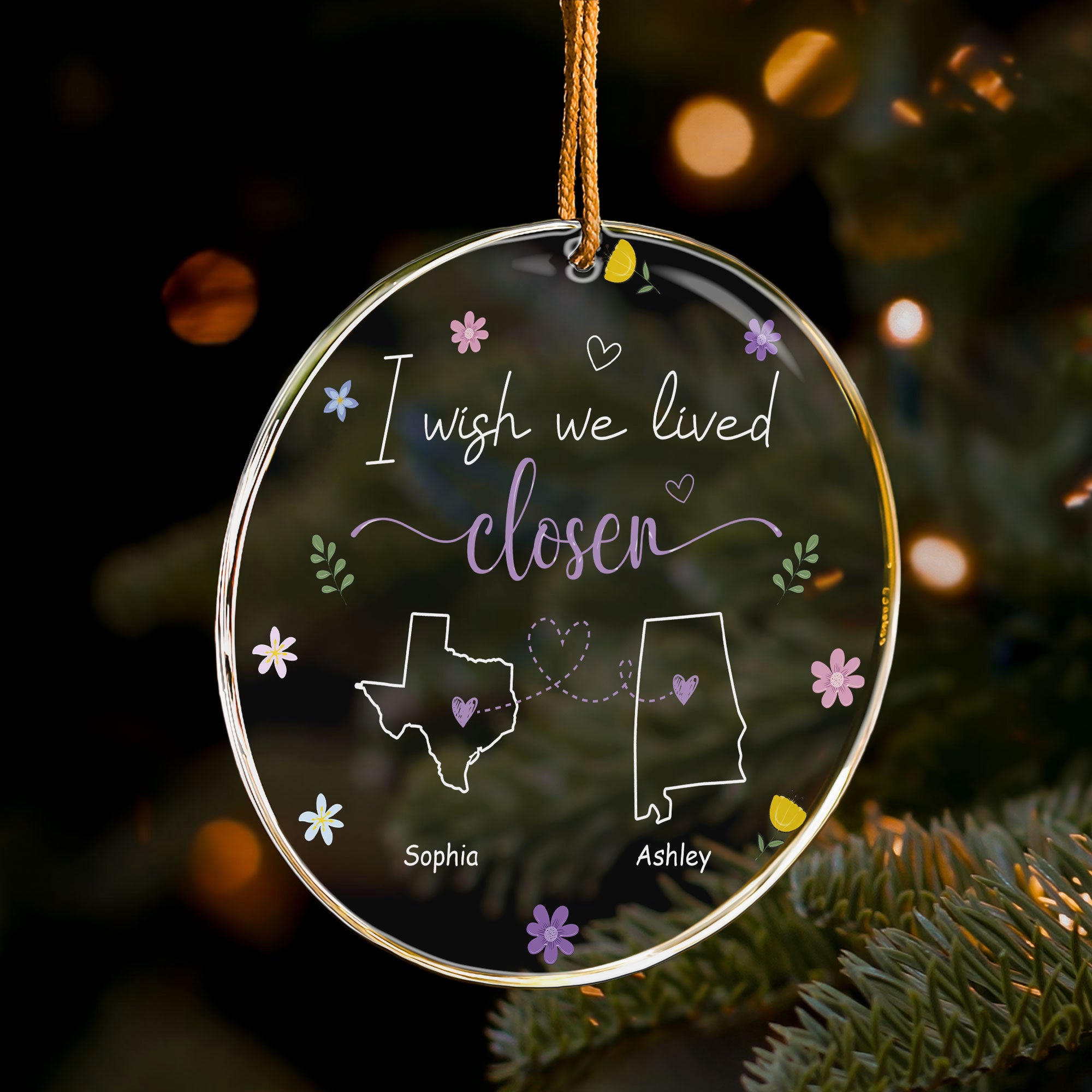 I Wish We Lived Closer - Personalized Acrylic Ornament