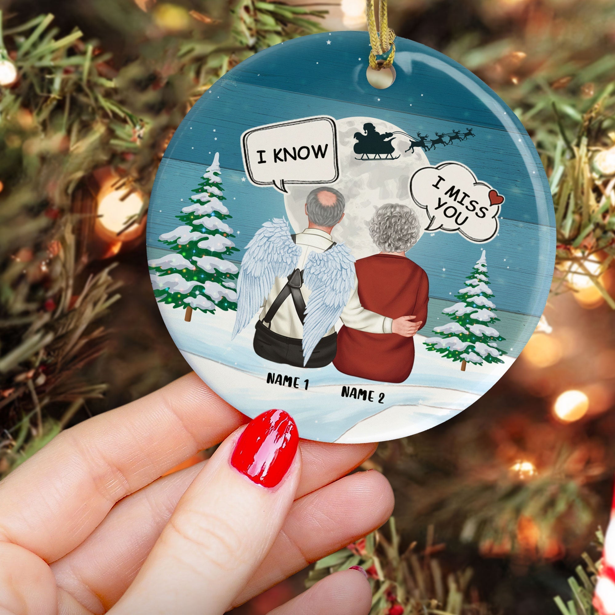I Miss You I Know - Personalized Ceramic Ornament - Family Memorial Gift