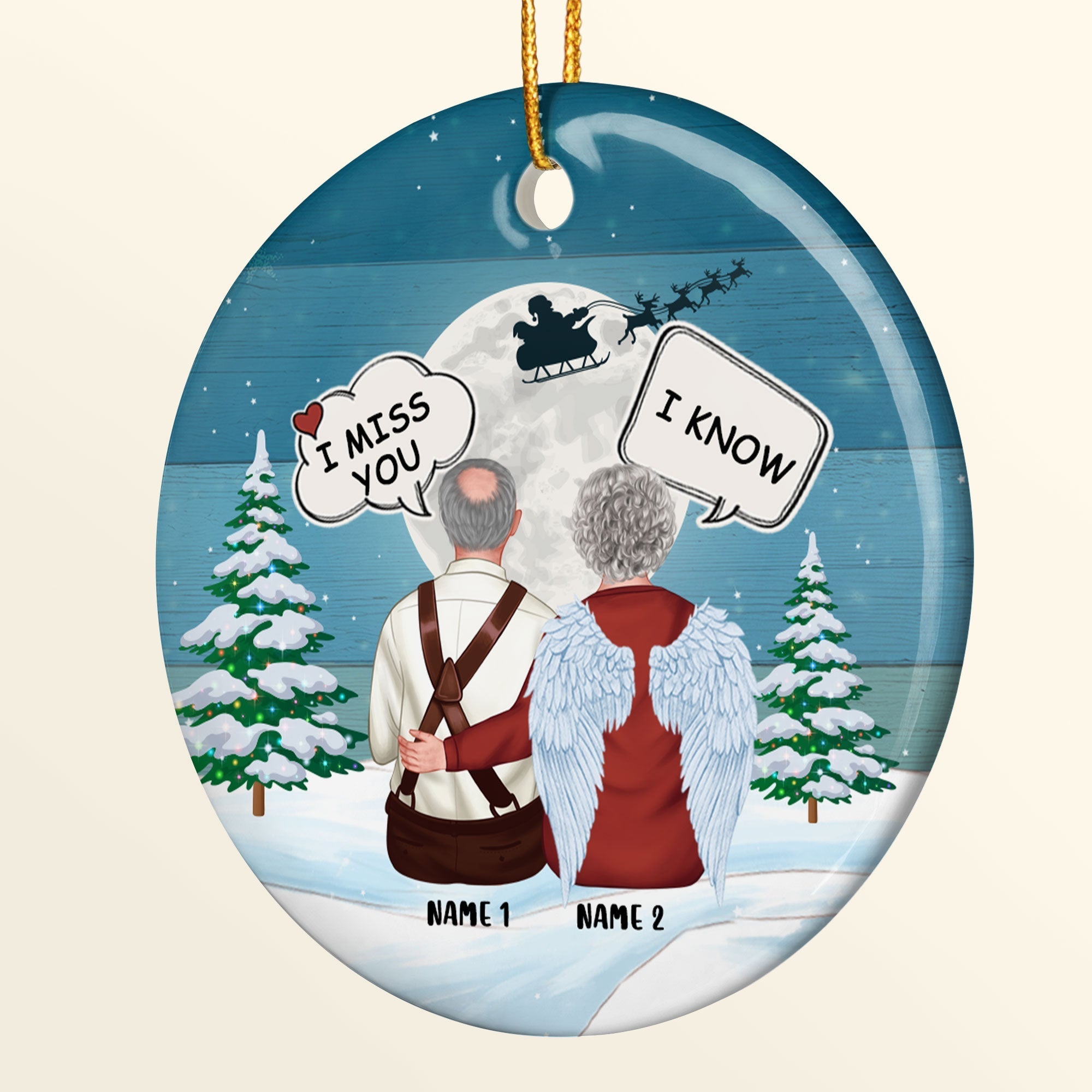 I Miss You I Know - Personalized Ceramic Ornament - Family Memorial Gift