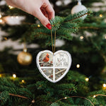 I'm Always With You Red Cardinal - Personalized Heart Glass Ornament