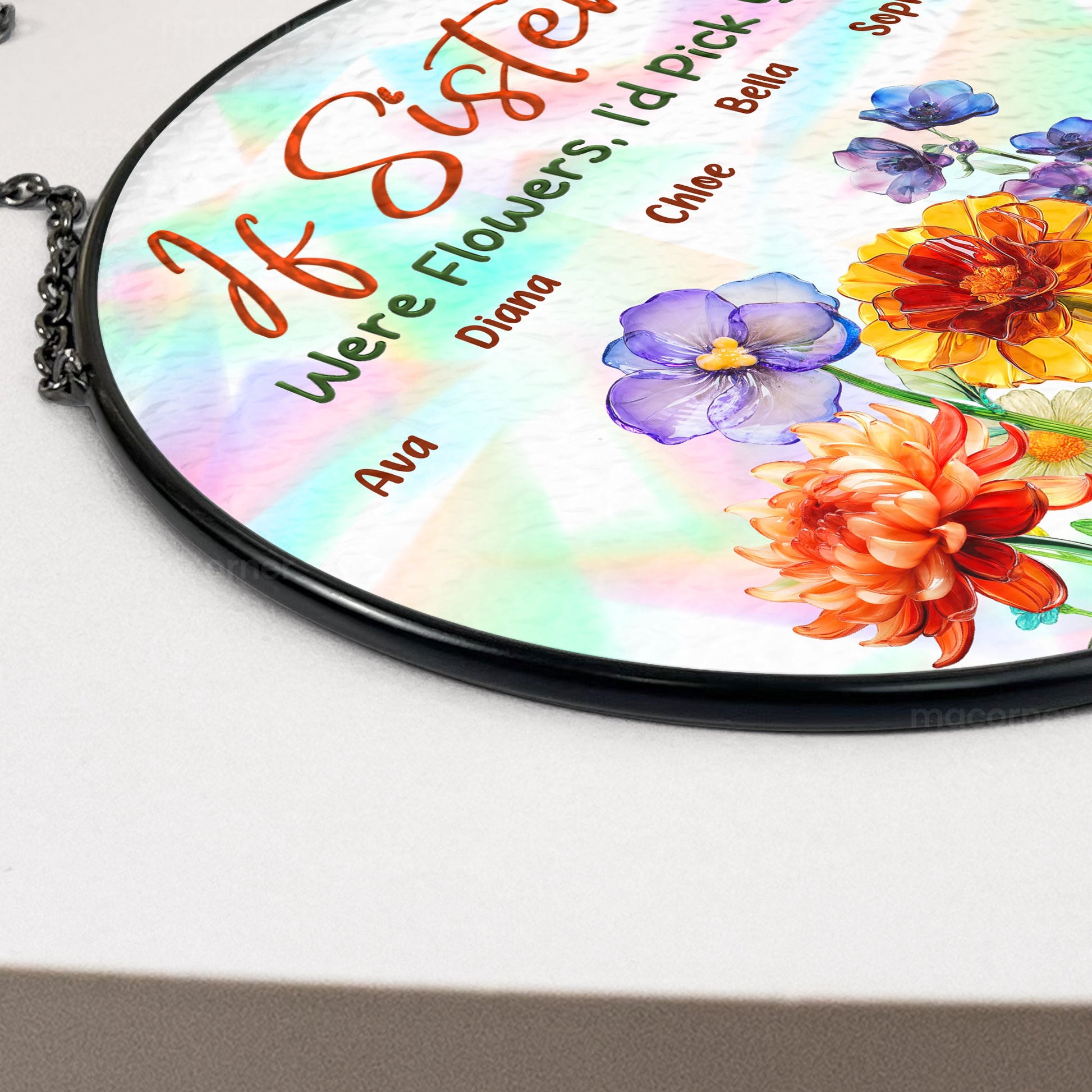 If-Sisters-Were-Flowers-Personalized-Stained-Glass-Window-Hanging-Suncatcher_4