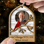 I'm Always With You Memorial Christmas Ornament 2 Layers - Personalized Wooden Photo Ornament