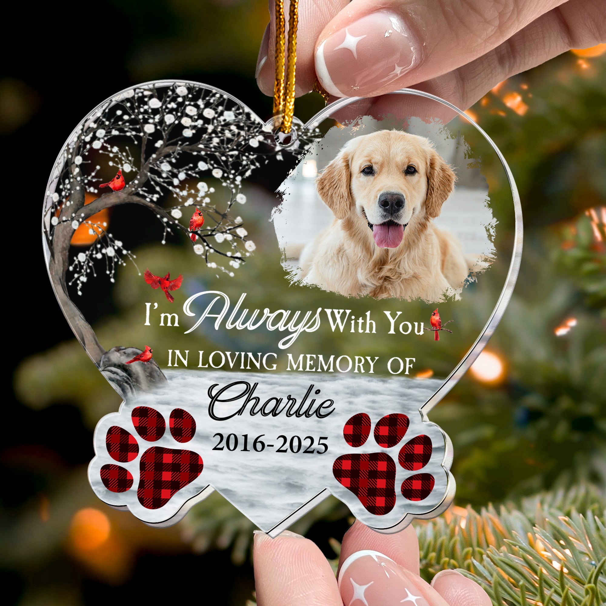 I'm Always With You Sympathy Pet - Personalized Acrylic Photo Ornament
