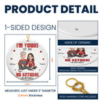I'm Yours Est No Returns Or Refunds Cartoon Couple - Personalized Ceramic Ornament