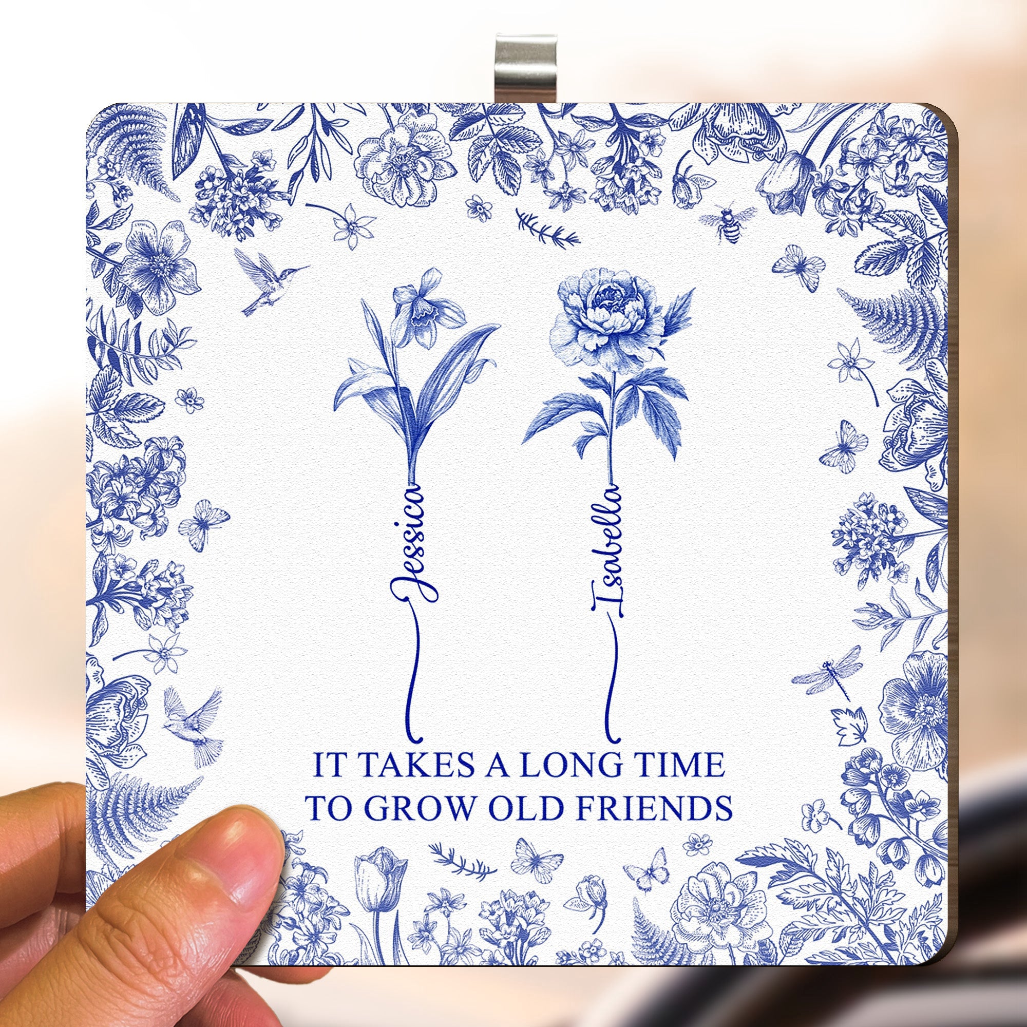 It-Takes-A-Long-Time-To-Grow-Old-Friends-Personalized-Wooden-Car-Visor-Clip-3