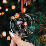 Jesus Inspirational Bible Verse With Birth Flower - Personalized Glass Ornament