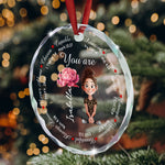 Jesus Inspirational Bible Verse With Birth Flower - Personalized Glass Ornament