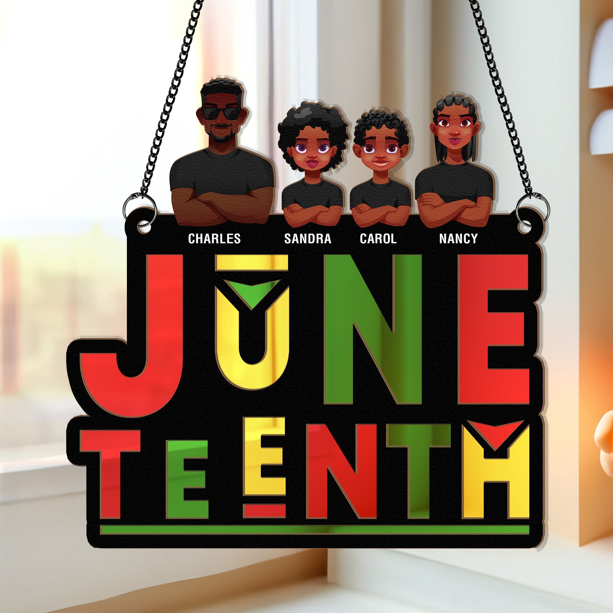 Juneteenth-Pride-Black-Family-Personalized-Window-Hanging-Suncatcher-Ornament_2