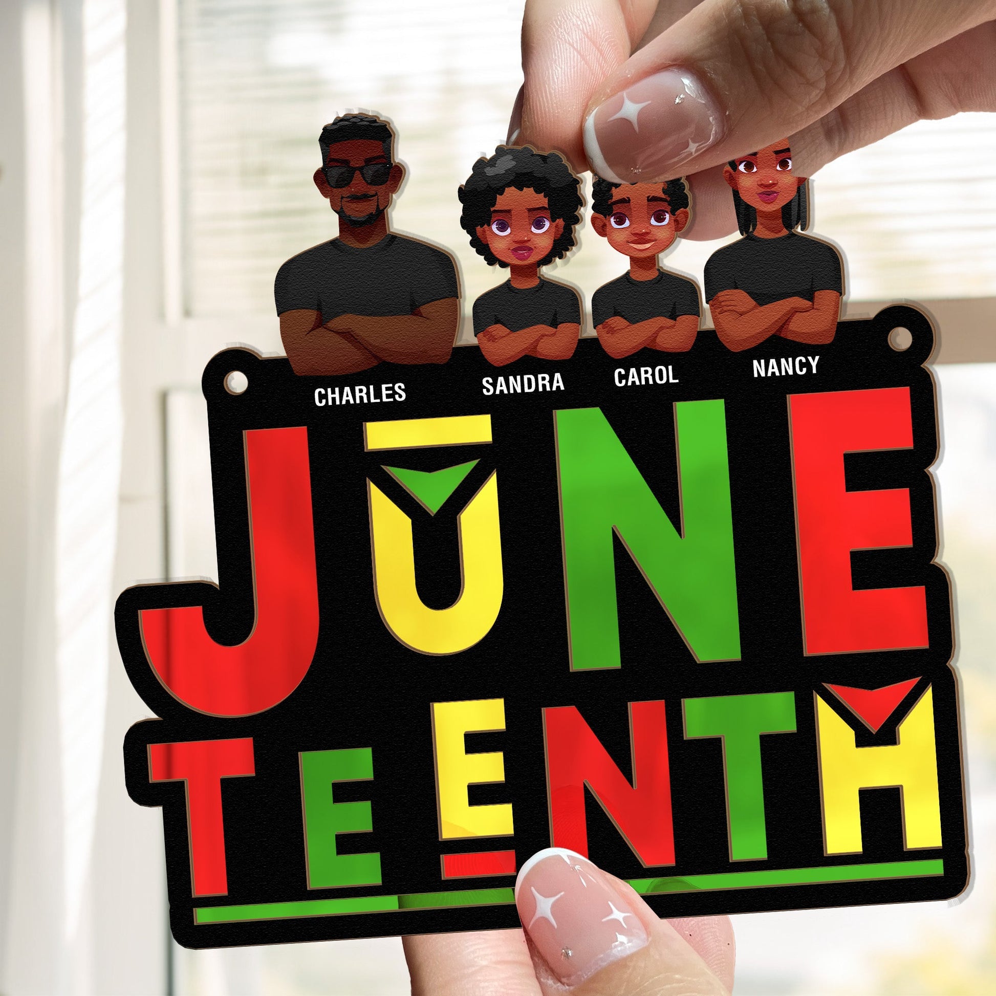Juneteenth-Pride-Black-Family-Personalized-Window-Hanging-Suncatcher-Ornament_4