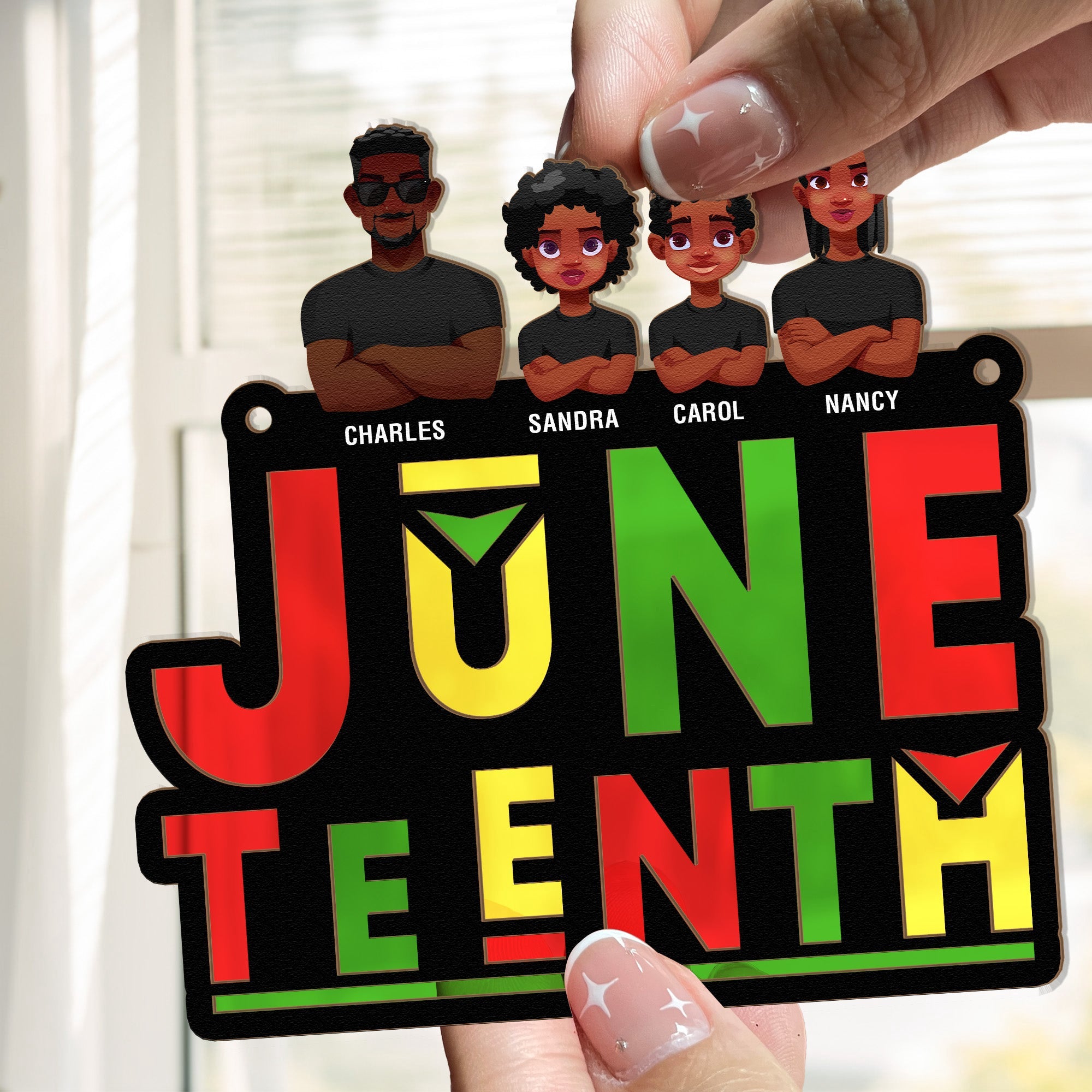 Juneteenth-Pride-Black-Family-Personalized-Window-Hanging-Suncatcher-Ornament_4