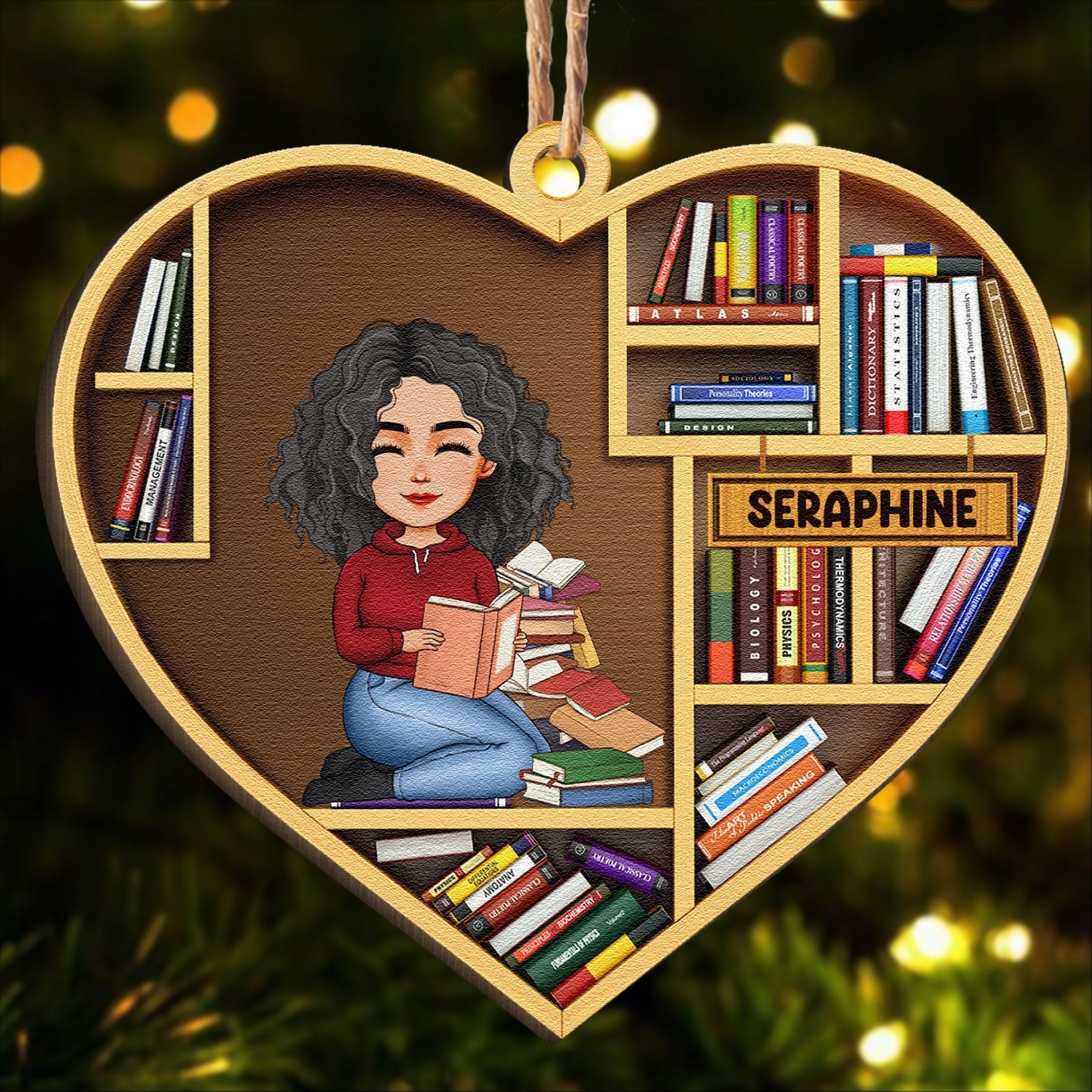 Just A Girl Who Loves Books - Personalized Custom Shaped Wooden Ornament