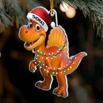 Kid Cartoon Christmas Dinosaurus - Personalized Acrylic Ornament