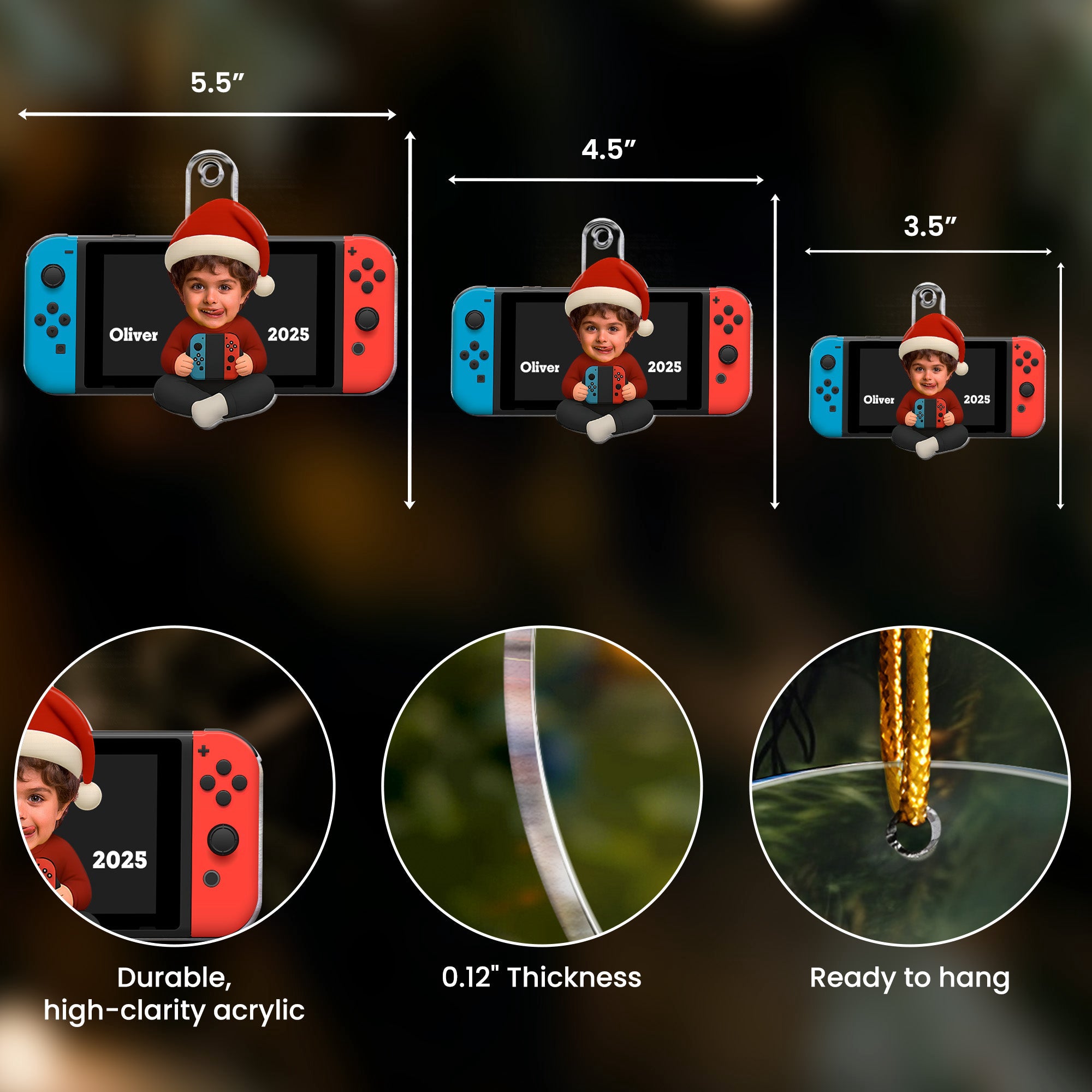 Kid Gamer - Personalized Acrylic Photo Ornament