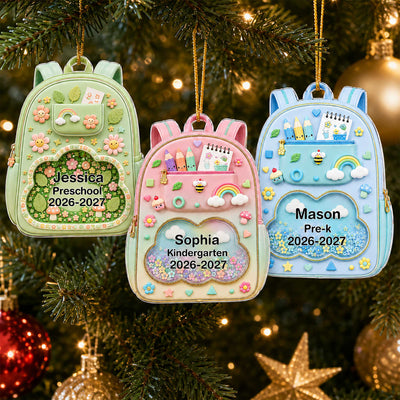 Kids School Backpack - Personalized Ornament
