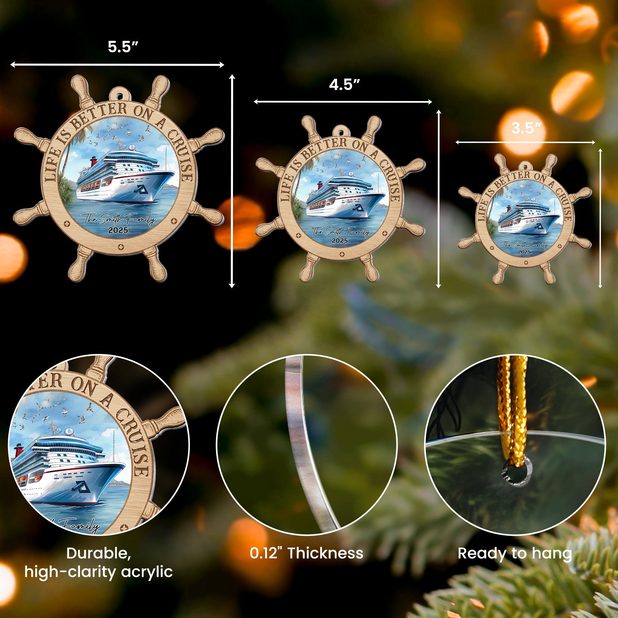Life Is Better On A Cruise - Personalized Acrylic Ornament