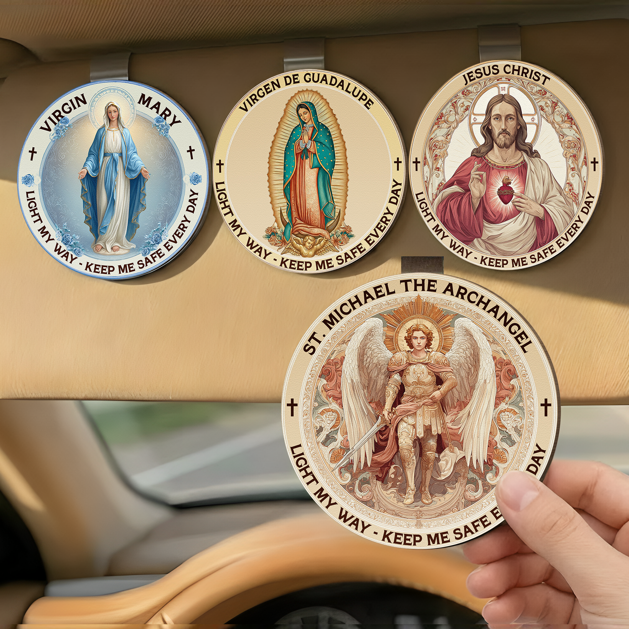 Light-My-Way-Keep-Me-Safe-Every-Day-Christian-Gift-Personalized-Wooden-Car-Visor-Clip_1