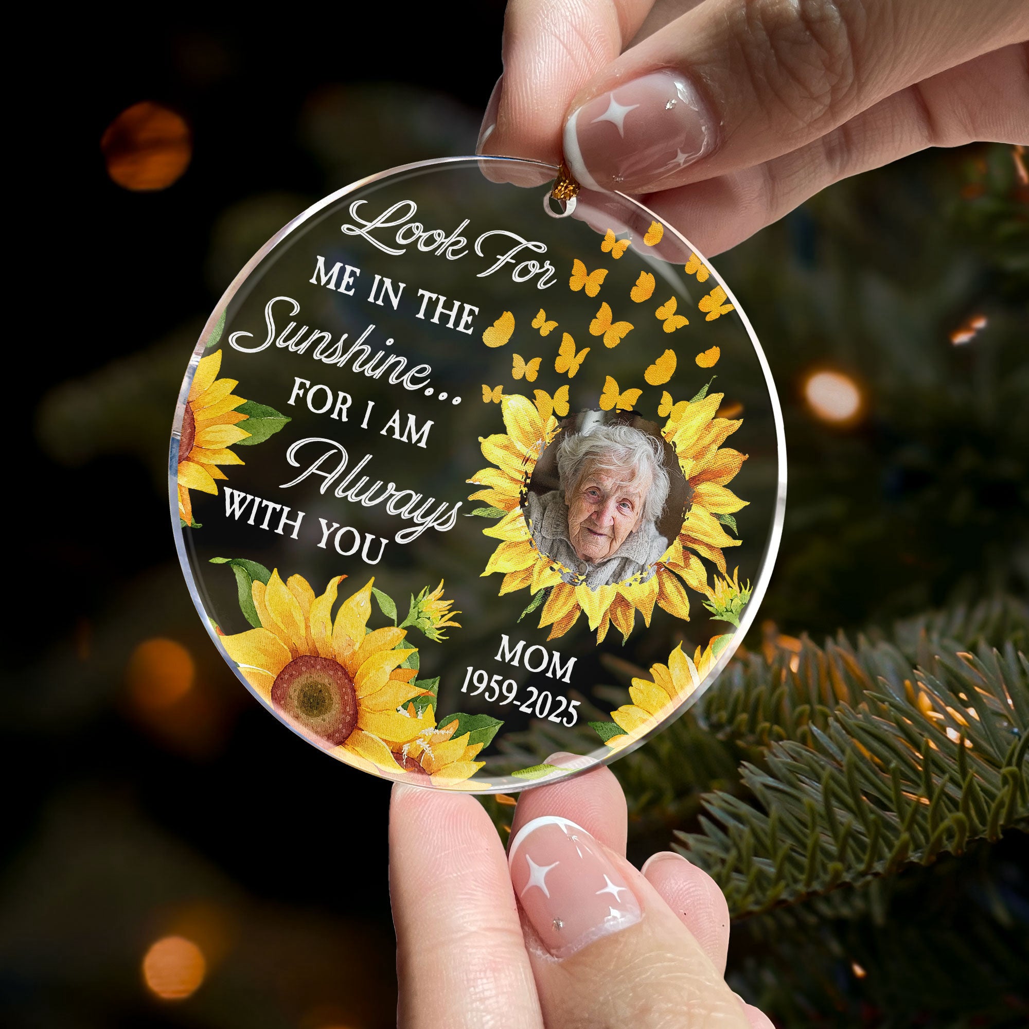 Look For Me In The Sunshine - Personalized Acrylic Photo Ornament