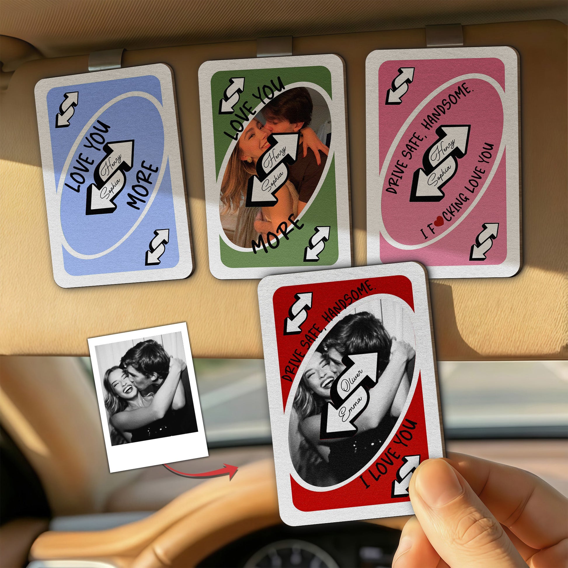 Love-You-More-Playing-Card-Custom-Couples-Photo-Trendy-Gift-Personalized-Wooden-Photo-Car-Visor-Clip_1