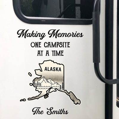 Making Memories One Campsite At A Time States Map Camping - Personalized Decal