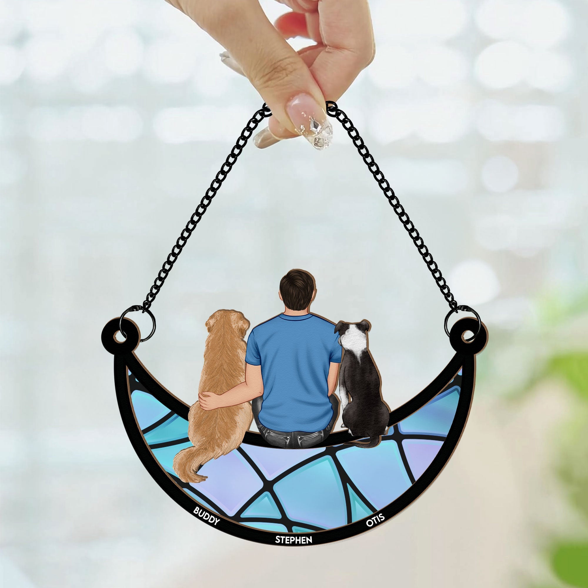 Man-And-Dog-Sitting-On-The-Moon-Personalized-Window-Hanging-Suncatcher-Ornament_2