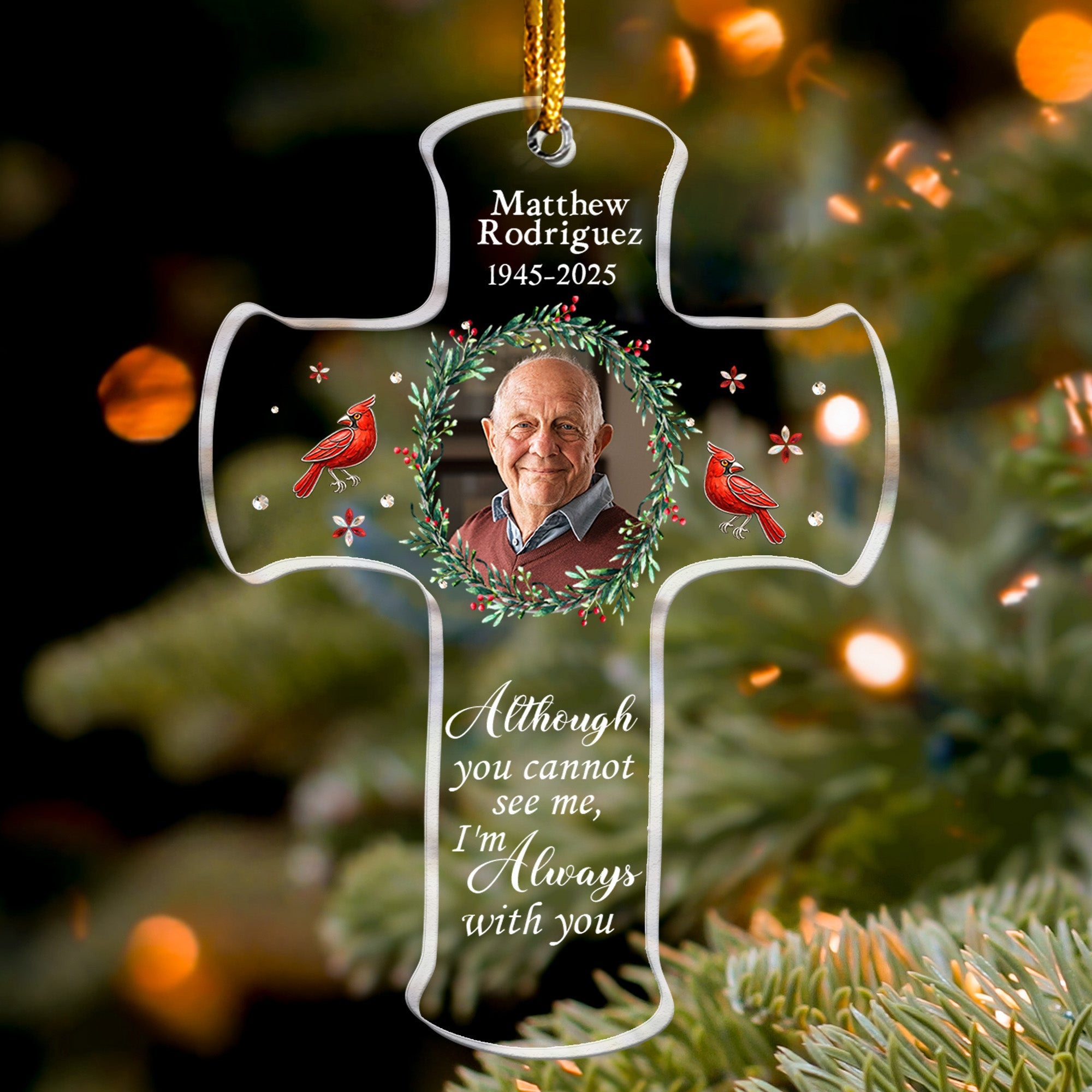 Memorial Christmas Ornament I'm Always With You - Personalized Acrylic Photo Ornament