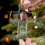 Memorial Christmas Ornament I'm Always With You - Personalized Acrylic Photo Ornament - Cross Ornament