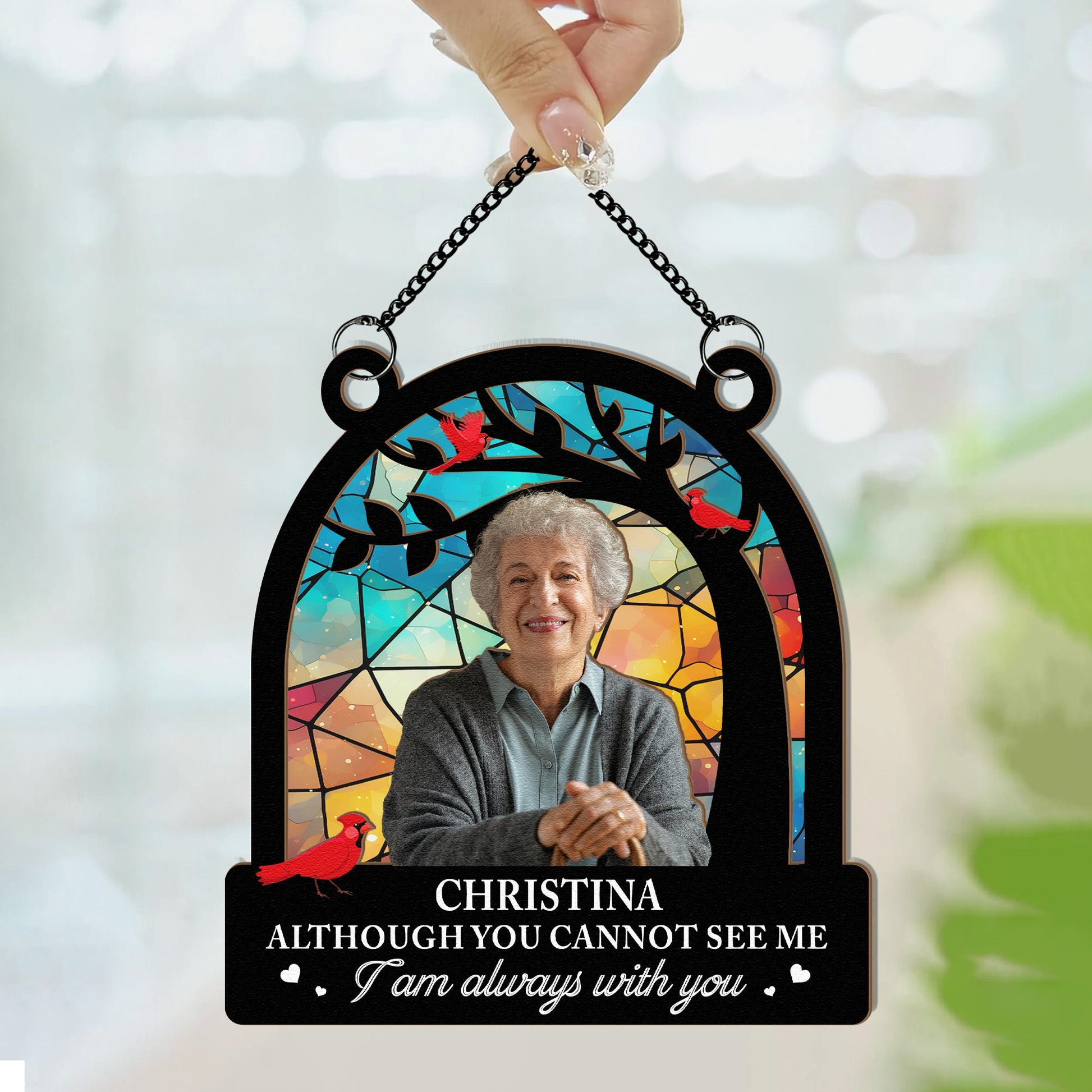 Memorial-I-Am-Always-With-You-Personalized-Window-Hanging-Suncatcher-Photo-Ornament3