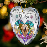 Memorial Pet For Loss Of Dogs, Cats - Personalized Heart Glass Photo Ornament