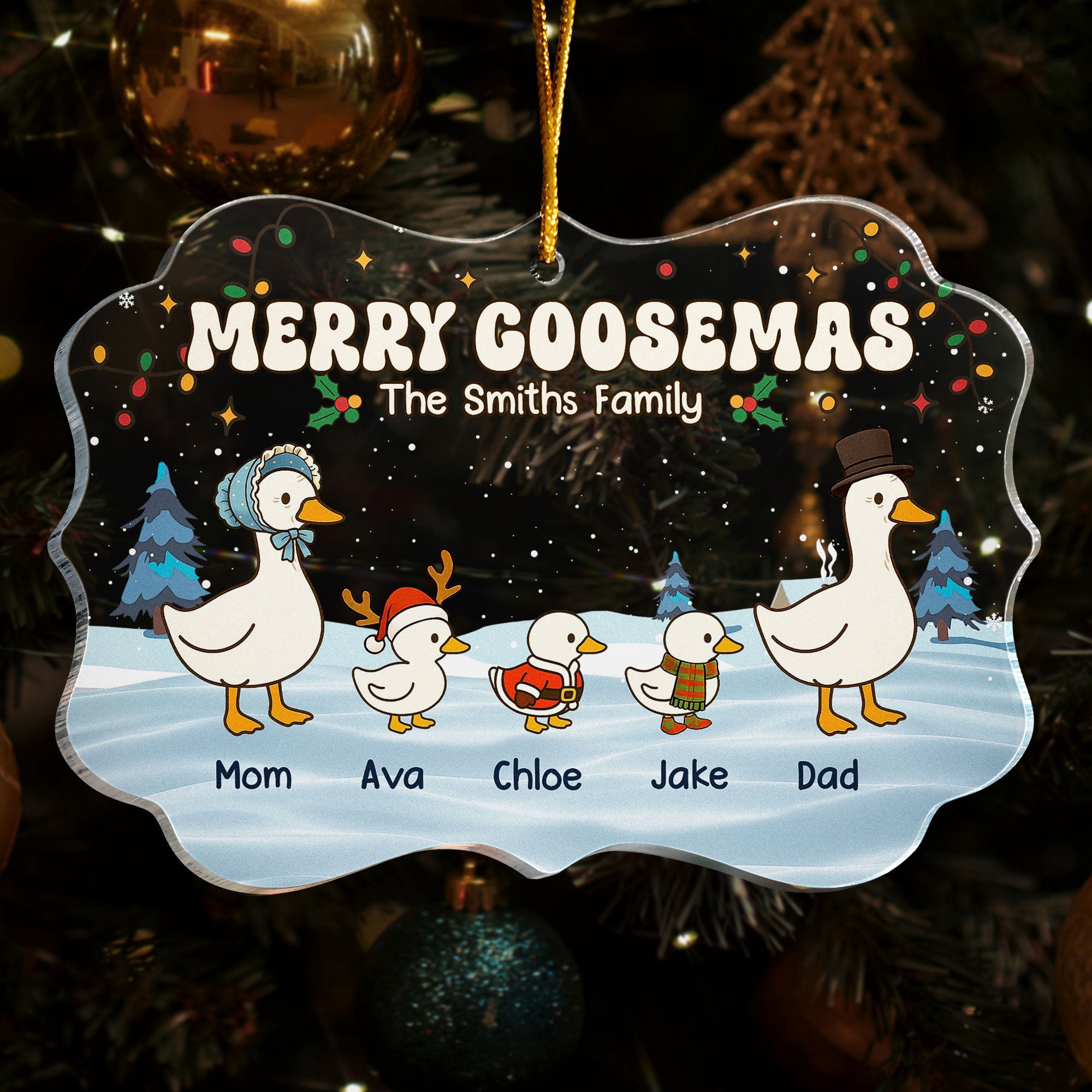 Merry Goosemas - Personalized Acrylic Ornament