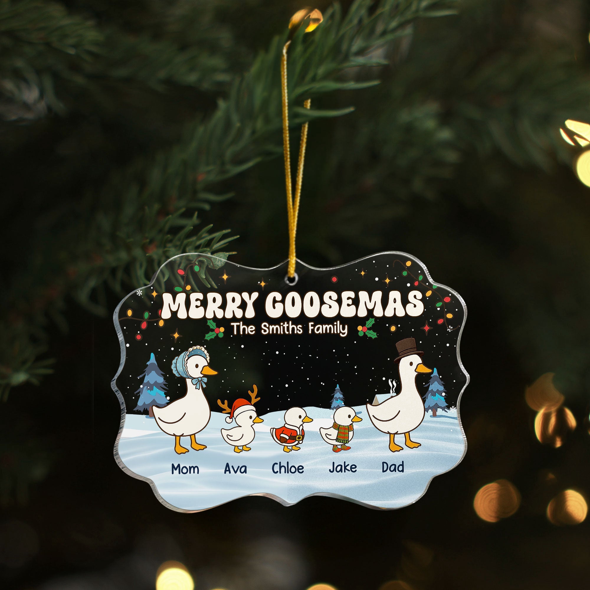 Merry Goosemas - Personalized Acrylic Ornament